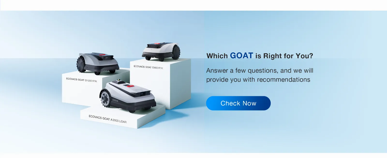 ECOVACS GOAT O-serien med O800 RTK och O1200 RTK modellöversikt