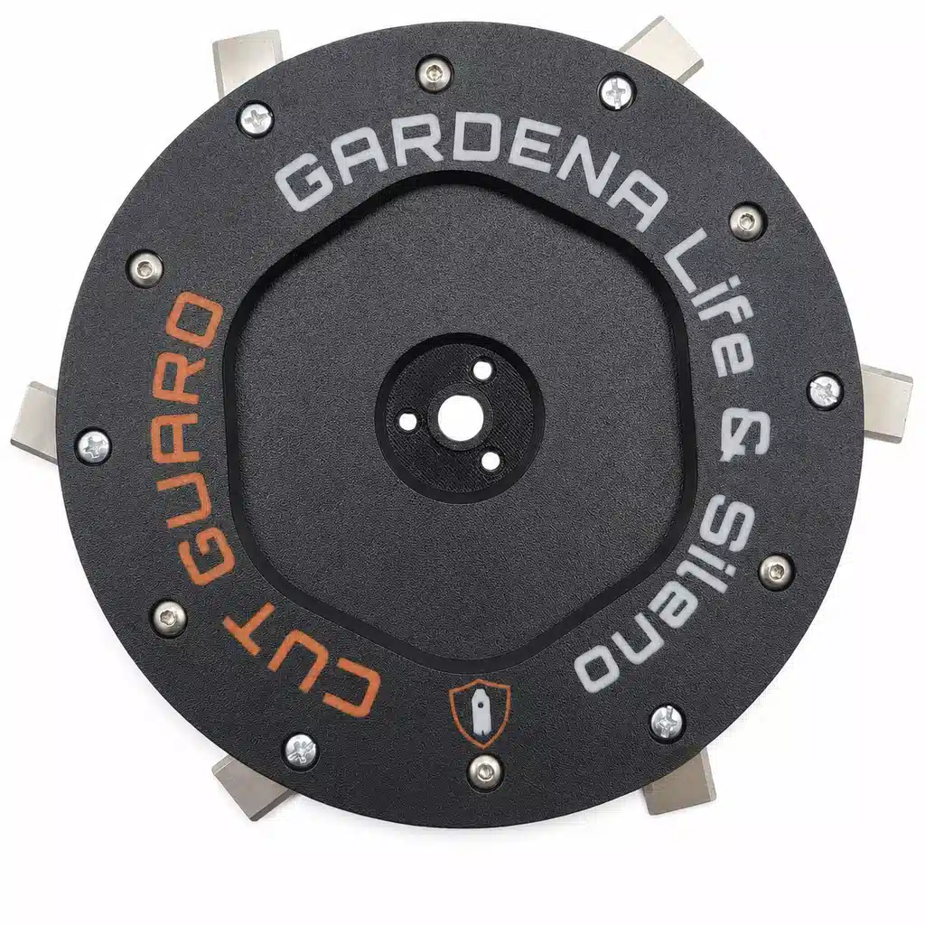Messerscheibe kompatibel mit Gardena Sileno Life ; Sileno+ – Mähteller mit Schutz und 6 Klingen