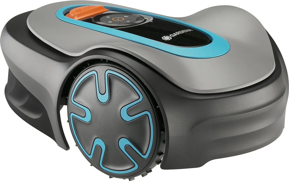Gardena Sileno Minimo housing and wheels in detail